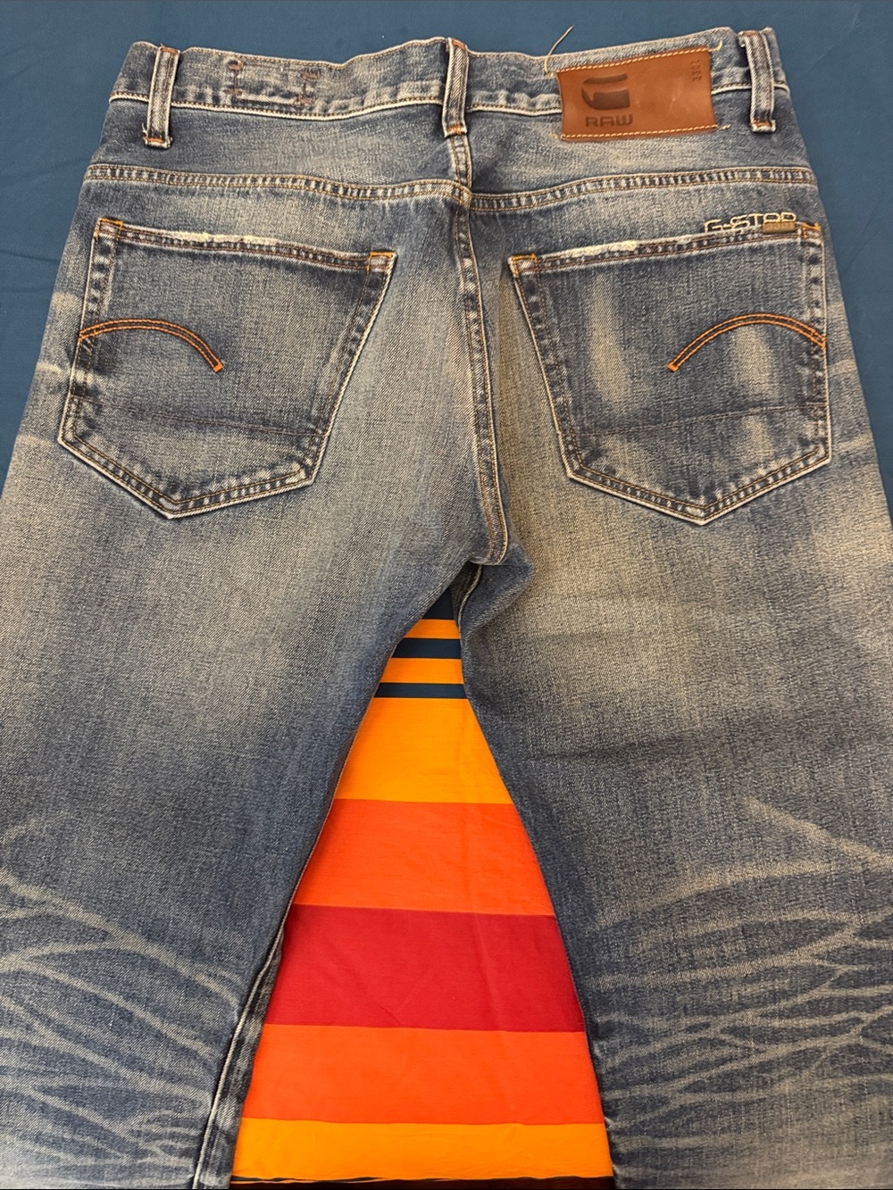 G-Star Men's Faded Blue Straight Jeans